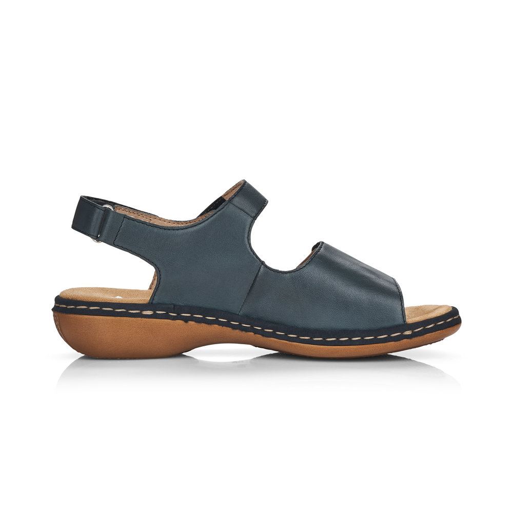detail Dámské kožené sandály Rieker 659G0-14 modrá