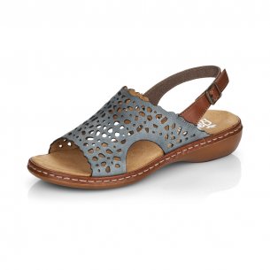 Dámské kožené sandály Rieker 65966-12 modrá