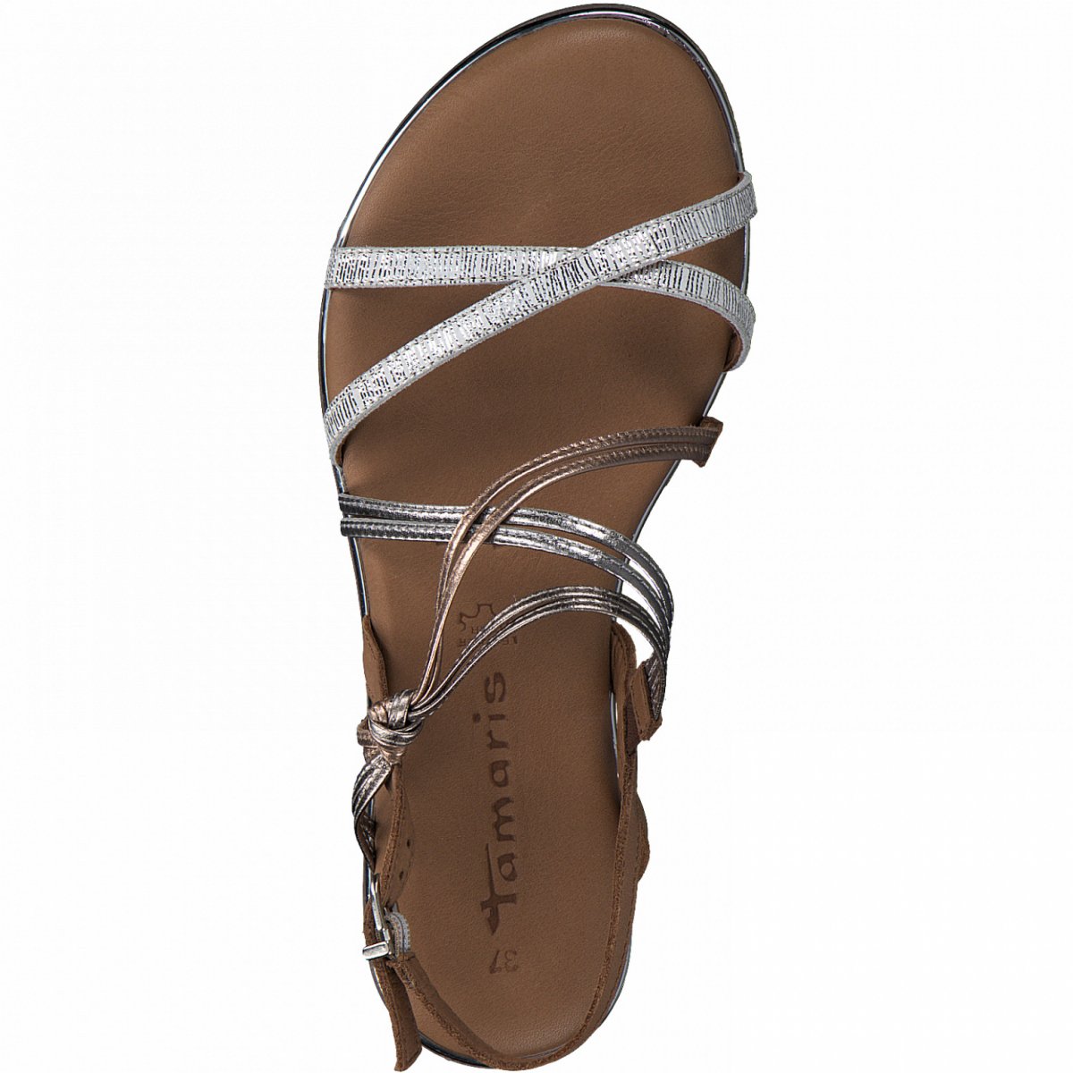 detail Dámské kožené sandály Tamaris 28145-26 948 stříbrná