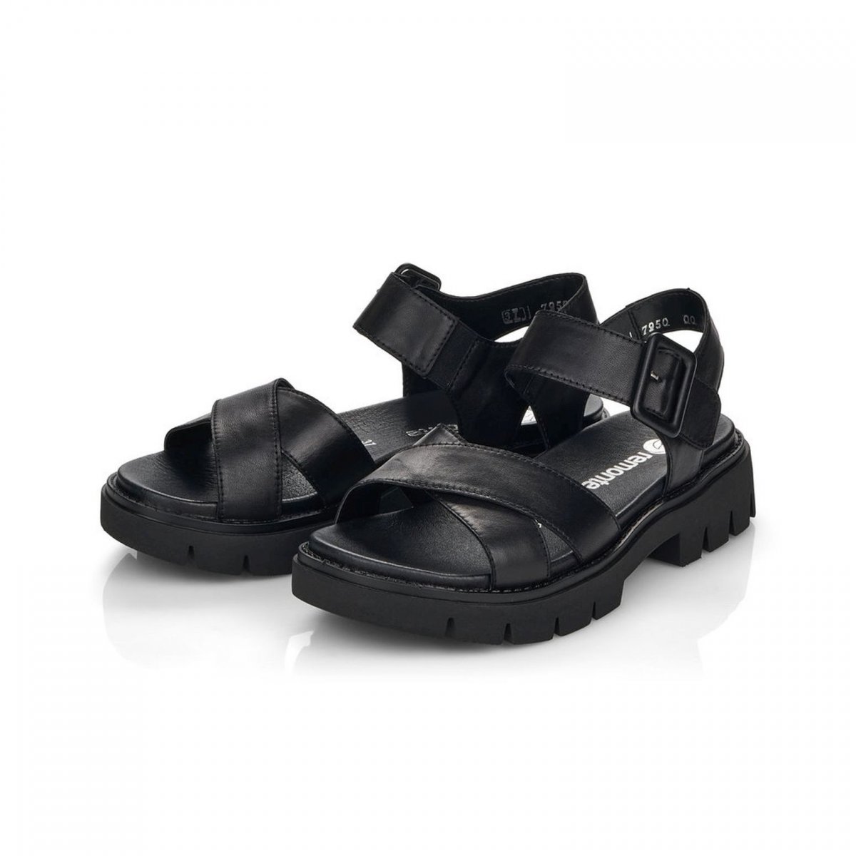 detail Dámské kožené sandály Remonte D7950-00 černá