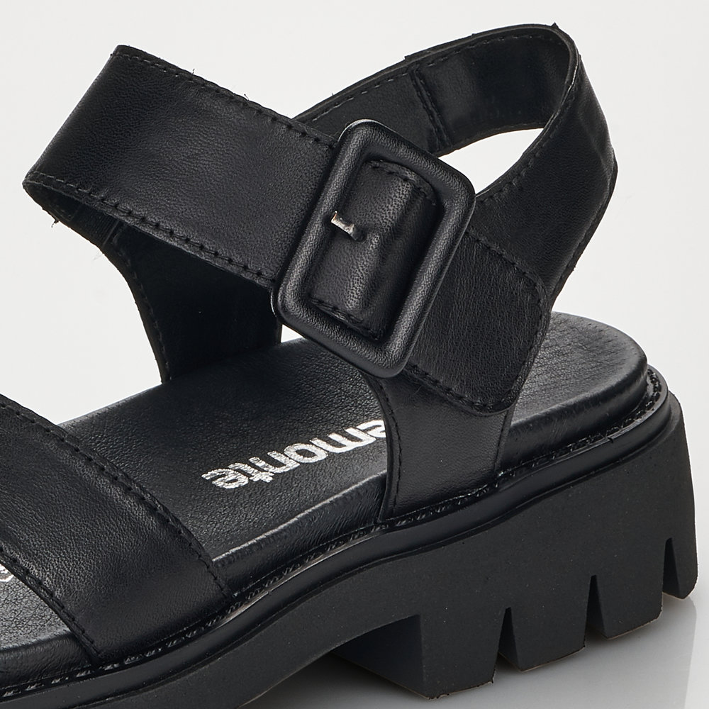 detail Dámské kožené sandály Remonte D7950-00 černá