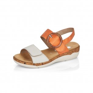 Dámské kožené sandály Remonte R6853-38 oranžová