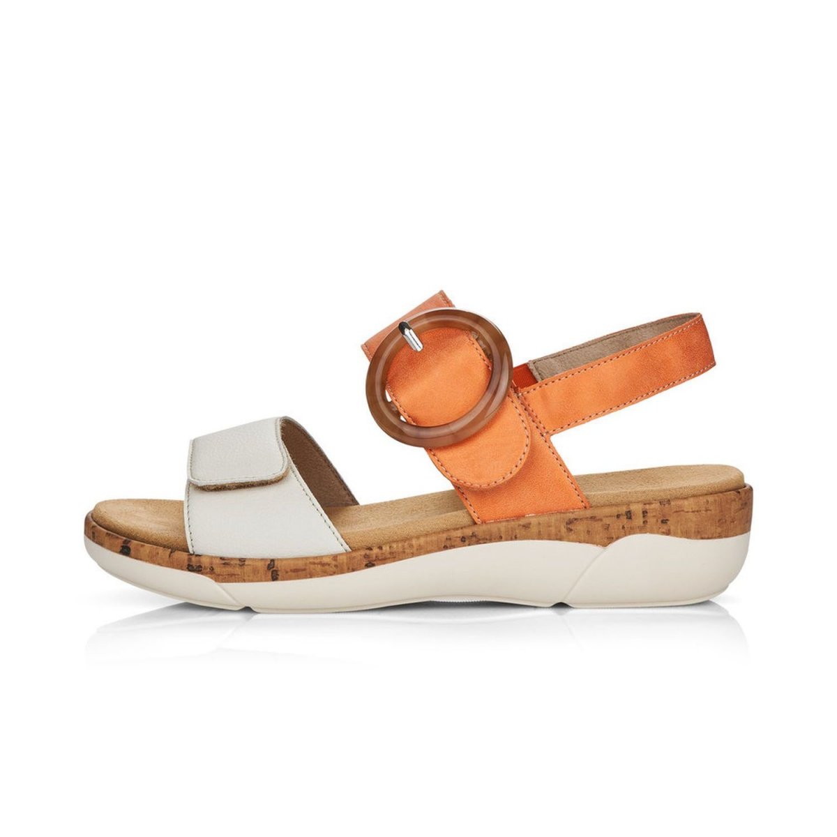 detail Dámské kožené sandály Remonte R6853-38 oranžová