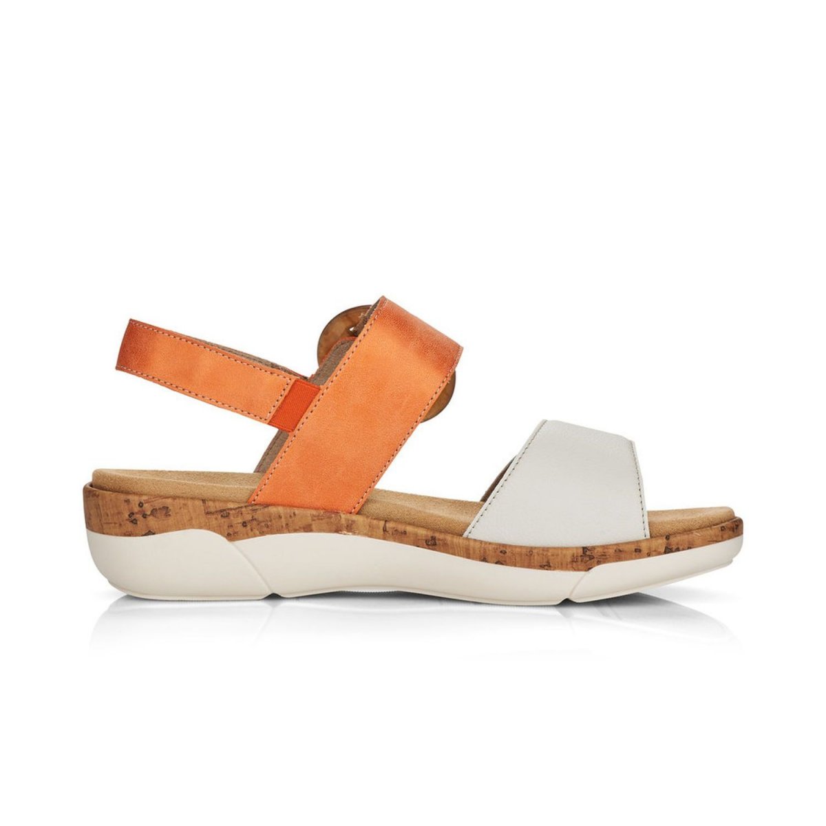detail Dámské kožené sandály Remonte R6853-38 oranžová