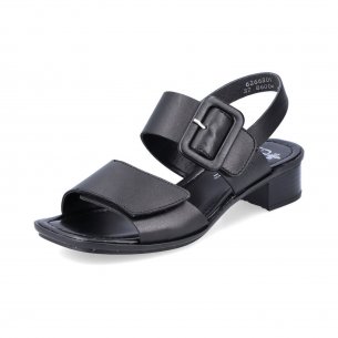 Dámské kožené sandály Rieker 62663-01 černá