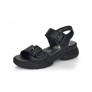 Dámské kožené sandály Rieker 66680-00 černá