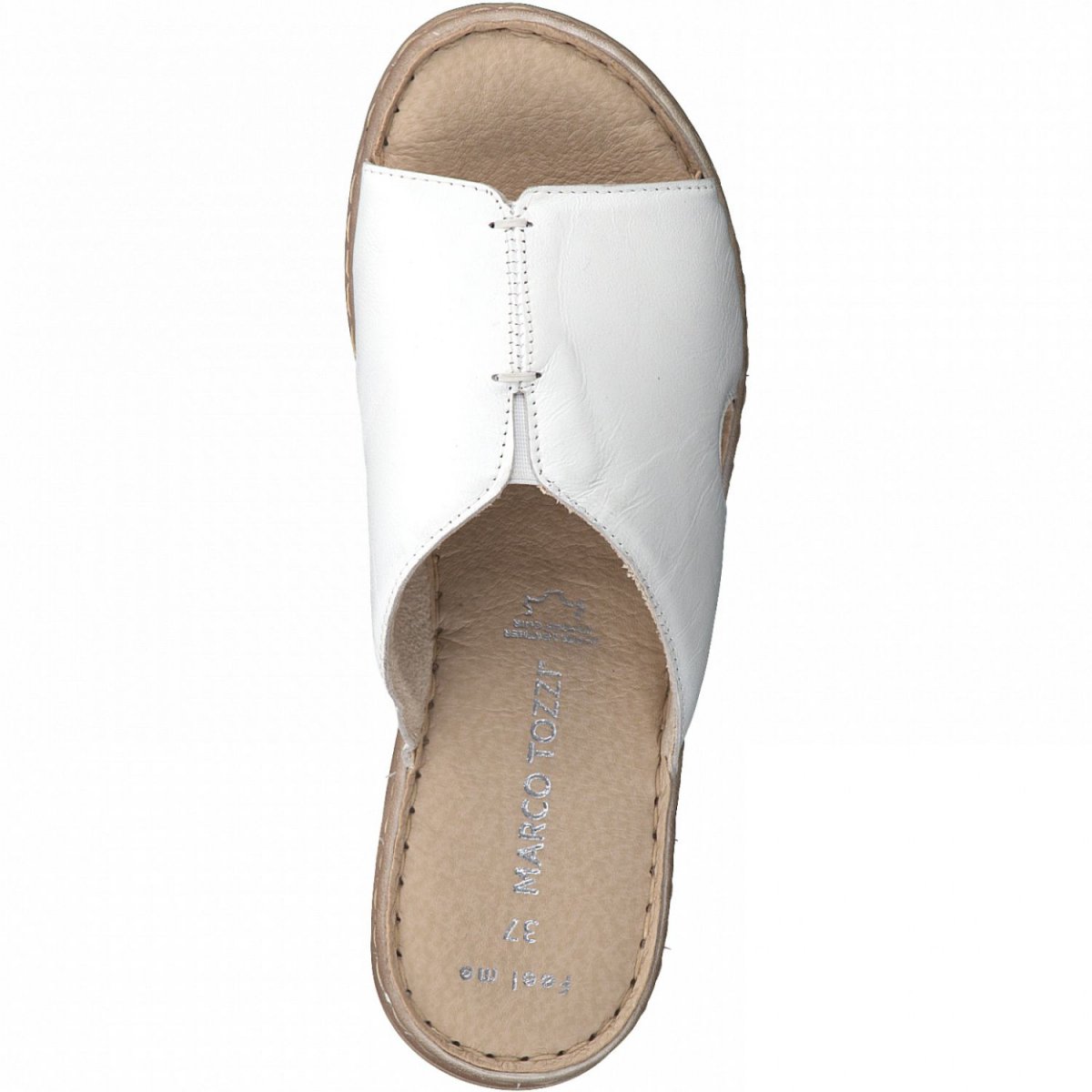 detail Dámské kožené pantofle Marco Tozzi 27901-28 100 bílá