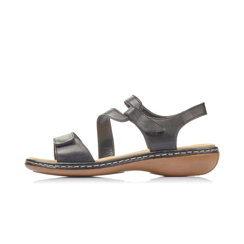 detail Dámské kožené sandály Rieker 659C7-00 černá