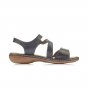 náhled Dámské kožené sandály Rieker 659C7-00 černá