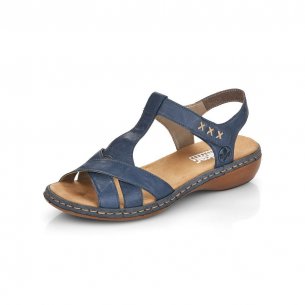 Dámské kožené sandály Rieker 65919-12 modrá