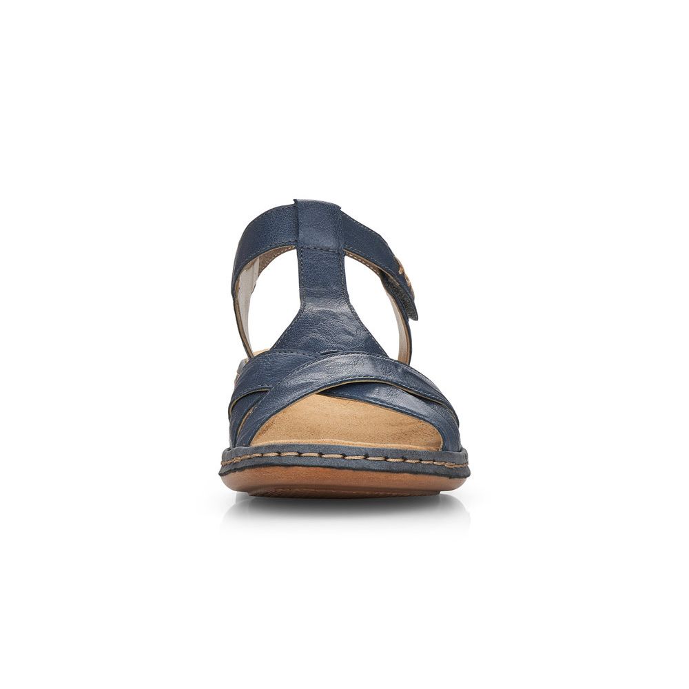 detail Dámské kožené sandály Rieker 65919-12 modrá