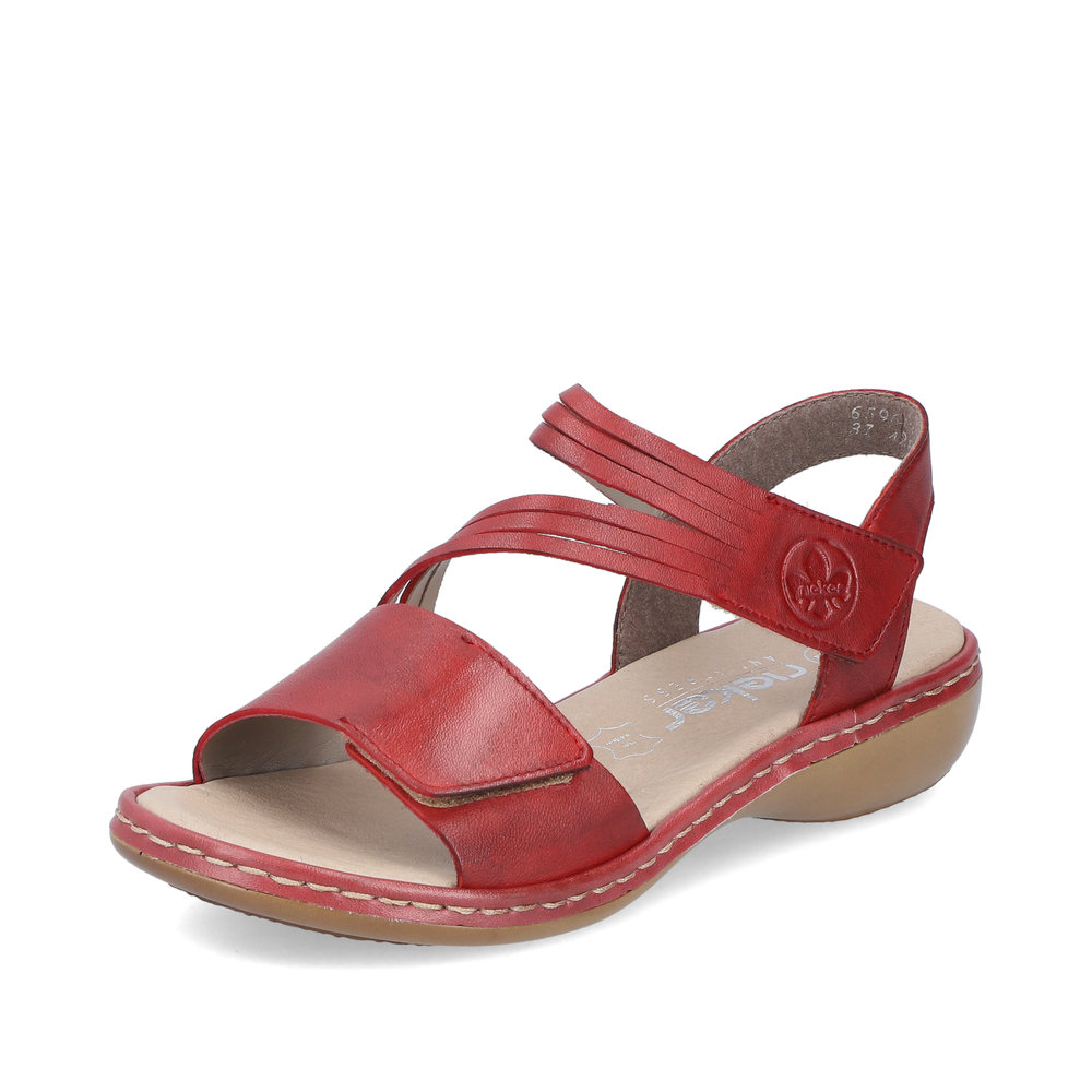 detail Dámské kožené sandály Rieker 65964-35 červená