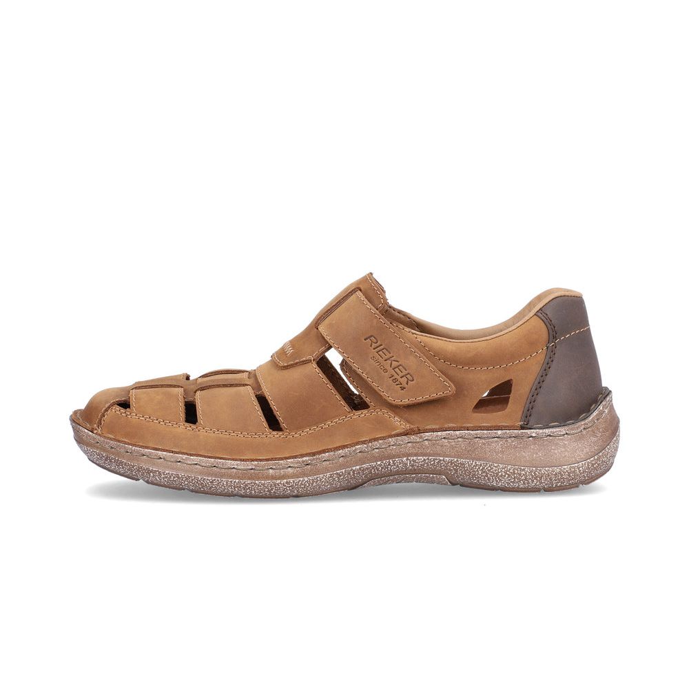 detail Pánské kožené sandály Rieker 03078-25 hnědá