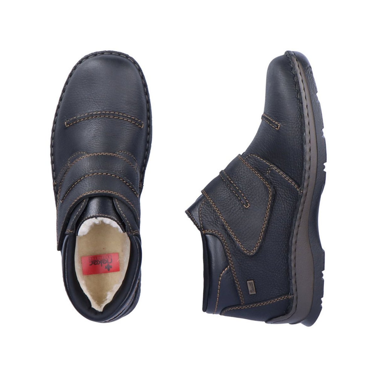 detail Pánská kožená kotníková obuv Rieker 05367-00 černá